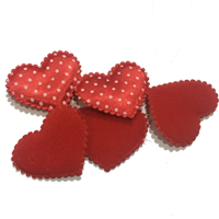 HEART VELVET DOTS M 5 NOS