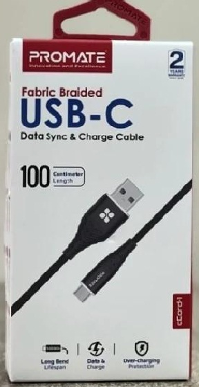 CABLE PROMATE USB C 1M FABRIC